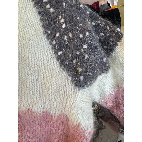Vintage Hand Knit Art Sweater | Boho | Mohair Multi Knit | Patchwork | RARE - Picture 4 of 16